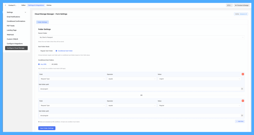 Conditional Subfolders Feature in Cloud Storage Manager for Fluent ...