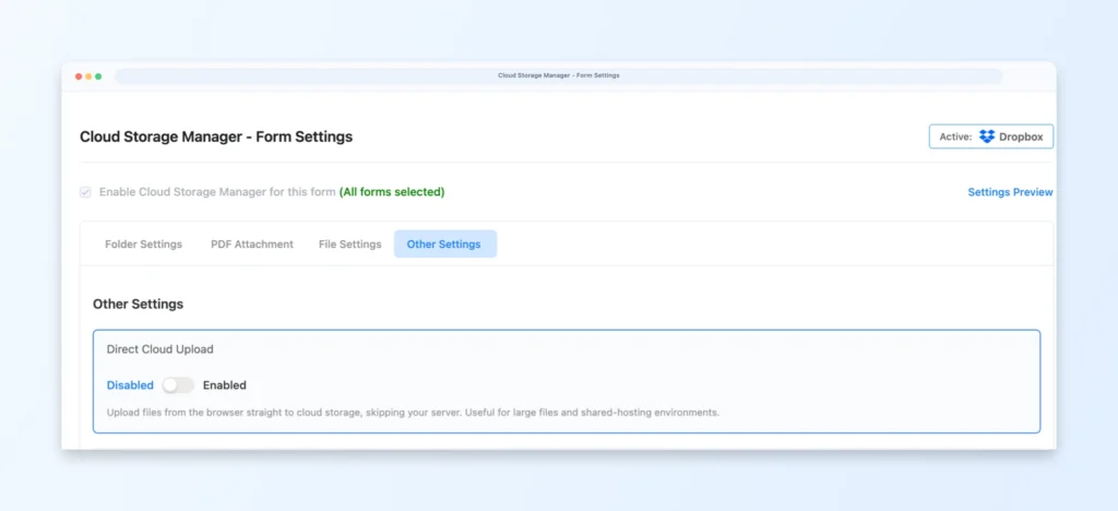 direct-upload-form-settings